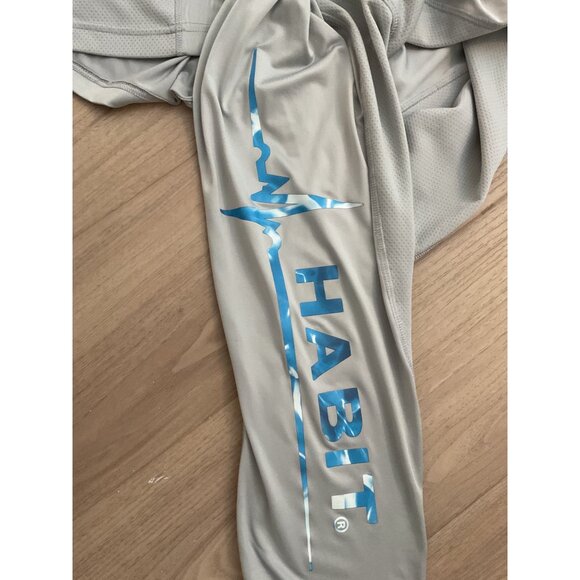 Habit Mens Long Sleeve Solar-Factor Shirt XL Gray Polyester - Picture 4 of 6